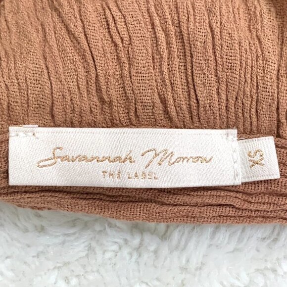 Savannah Marrow Sunnie Brown 100% Organic Cotton Handwoven Crop Top Size XS - Picture 13 of 15